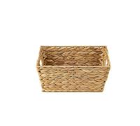 ECHTWERK Corbeille de rangement en jacinthe d'eau, Rectangulaire, 35 x 25 x 16 cm, Coloris naturel, Panier tressé, empilable pour salle de bain, bureau & salon