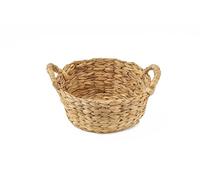 ECHTWERK Corbeille de rangement en jacinthe d'eau, Ronde, 30 x 24 x 16 cm, coloris naturel, panier tressé avec poignées pour salle de bain, bureau & salon