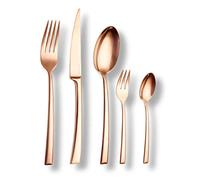 ECHTWERK Couverts de table Avelino/Shiny-Bronze Edition, 30 pièces, pour 6 personnes, acier inoxydable 18/10-brillant, Set de couverts de haute qualité, cassette de rangement incluse, acier 18/10