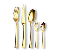 ECHTWERK Couverts de table Avelino/Shiny-Gold Edition, 30 pièces, pour 6 personnes, acier inoxydable 18/10-brillant, Set de couverts de haute qualité, cassette de rangement incluse, acier 18/10