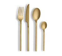 ECHTWERK Couverts de table Bari, Stonewashed champagne, 16 pièces, Couverts pour 4 personnes, Acier au nickel-chrome, Acier inoxydable