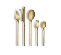 ECHTWERK Couverts de table Bari, Stonewashed champagne, 20 pièces (fourchette à gâteau incluse), Couverts pour 4 personnes, Acier au nickel-chrome de haute qualité, Acier inoxydable