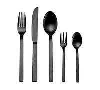 ECHTWERK Couverts de table Milos, Black Edition, PVD noir mat, 30 pièces, pour 6 personnes, acier inoxydable 18/10, Set de couverts pour tables de fête, coffret de rangement inclus
