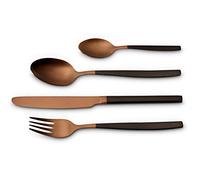 ECHTWERK Couverts Positano Due-Bronze/Black Edition, 24 pièces, pour 6 personnes, 18/10 mat, acier inoxydable, Service de couverts, pour la table, décoration de table pour mariages et tables de fête