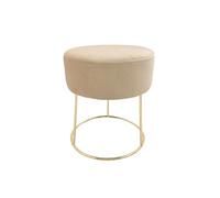 ECHTWERK Tabouret Rond Marilyn, Tabouret rembourré en Velours, Tabouret de Maquillage avec Pieds métalliques dorés, Tabouret de Pied supportant Une Charge maximale de 150 kg, crème
