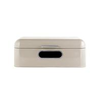 ECHTWERK Élégante boîte à pain rétro en métal avec fenêtre, boîte de rangement, couvercle de corbeille, rangement pour pain frais, crème, 42 x 23 x 16,5 cm, fer, beige