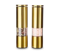 ECHTWERK Ensemble de 2 moulins à épices, Moulin à sel et à poivre en acier inoxydable de haute qualité avec broyeur en céramique ABS, Manuel, Pour le poivre, le sel et le piment, Édition Or