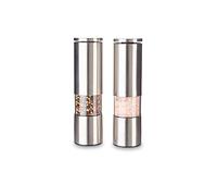 ECHTWERK Ensemble de 2 moulins à épices, Moulin à sel et à poivre en acier inoxydable de haute qualité avec broyeur en céramique ABS, Manuel, Pour le poivre, le sel et le piment, Edition d'argent