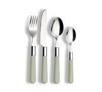 ECHTWERK Ensemble de couverts Bistro, 16 pièces de couverts de table en acier inoxydable de haute qualité pour jusqu'à 4 personnes, couverts de table avec manches en plastique, vert