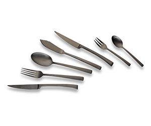 ECHTWERK EW-BS-0842S Avelino-Couverts noirs, pour jusqu'à 6 personnes, 42 pièces, acier inoxydable, 24.5 x 34.5 x 6.5 cm