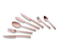 ECHTWERK EW-BS-0860B Avelino-Brownware, pour jusqu'à 6 personnes, 42 pièces, acier inoxydable, cuivre, 24,5 x 34,5 x 6,5 cm