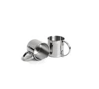 ECHTWERK Lot de 2 verres en cuivre incassables en acier inoxydable - Idéal pour le gin, la vodka, la bière et les boissons froides - Coffret cadeau - Édition argent - 480 ml