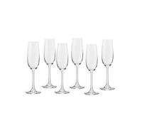 ECHTWERK Lot de 6 flûtes à champagne, 210 ml - Flûtes à champagne, coupes robustes en cristal à pied allongé, ouverture étroite et large pied, design intemporel, 22,9 x 7 cm
