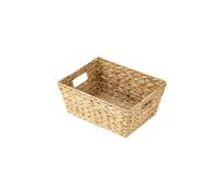 ECHTWERK Panier de rangement en jacinthe d'eau, Rectangulaire, 33 x 25 x 15 cm, Coloris naturel, Panier tressé, empilable pour salle de bain, bureau & salon