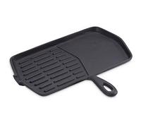 ECHTWERK Poêle à griller en fonte avec bandes de cuisson, adaptée à une utilisation sur feu ouvert, idéale pour la préparation de steaks, noir