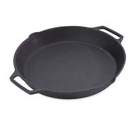 ECHTWERK Poêle à servir en fonte et revêtement émaillé avec deux poignées latérales, 35 x 5cm, poêle à frire, poêle adaptée au feu de camp, au barbecue, au four ou à la cuisinière