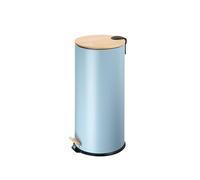 ECHTWERK Poubelle à pédale Skandi Look, Poubelle, Poubelle, corps robuste en fer avec couvercle en bambou, fonction Soft Close, Maritim, capacité 30 litres