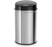 ECHTWERK Poubelle, Poubelle avec capteur, Poubelle électrique, capteur de Mouvement Infrarouge, Corps en INOX, capacité 30 litres, Brushed, INOX Black