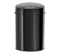 ECHTWERK Poubelle de bureau / salle de bain / cosmétique, poubelle avec capteur, poubelle électrique, capteur de mouvement infrarouge, touchless, corps en inox, capacité 9 litres, INOX BLACK