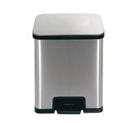 ECHTWERK Poubelle, Poubelle à pédale, Poubelle, Power-Step Acier Inoxydable, Argent, 42 x 30 x 51.5 cm