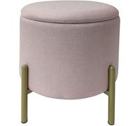 ECHTWERK Pouf Logan, avec Espace de Rangement, Couvercle Amovible, Coffre de Rangement Rond, avec Pieds en Bois, adapté à la Chambre et au Salon, 40 x 40 x 40 cm, jusqu'à 150 kg, Rose