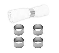 ECHTWERK Rond de Serviette en Acier Inoxydable, Design Circulaire, Porte-Serviettes, Boucles de Serviette, Universel, décoration de Table pour Mariages, Ø 4 cm, édition Argent, 4 pièces