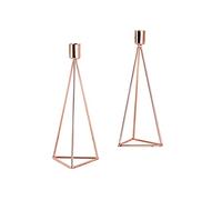 ECHTWERK Set de 2 Bougies Chauffe-Plat/Bougies Modern Big, édition cuivre, Design géométrique, bougeoir votif pour Le Salon/la Table à Manger, décoration de Table pour Mariage, 9,5 x 9,5 x 24,2 cm