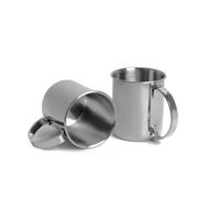 ECHTWERK Set de 2 gobelets en cuivre, Verres incassables en acier inoxydable, Set de cocktail, pour le gin, la bière et les boissons froides, Edition Argent, 1000 ml