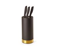 ECHTWERK Bloc à couteaux avec insert à poils |Set de couteaux de cuisine 4 pièces | Couteau universel | Couteau à éplucher | Couteau à légumes | Couteau en acier à lame | Edition or, EW-MB-0371