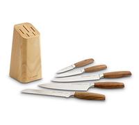 ECHTWERK Set de Couteaux de Cuisine en Acier de Haute Qualité, Set de 6 Couteaux avec Bloc en Bois de Pakka
