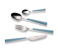 ECHTWERK Set de couverts "Basic" avec manches en plastique, Couverts de camping, Couverts de pique-nique, Couverts de voyage légers, 16 pièces, jusqu'à 4 personnes, Acier inoxydable 18/0, Bleu clair