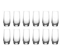 ECHTWERK set de verres à eau et à jus, 12 pièces, 340 ml - verres robustes en verre sans plomb, forme tulipe, compatibles lave-vaisselle, transparents, 14,5 x 6,8 cm