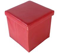 ECHTWERK Siège en Forme de Cube, Cuir synthétique, Rosso (Rot), 38 x 38 x 38