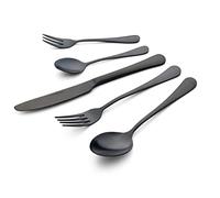 ECHTWERK Sorrent couverts pour 6 personnes, 30 pièces, couverts vintage/country, édition noire, couverts en acier inoxydable de haute qualité, vaisselle pour l'usage quotidien ou pour la table de fête