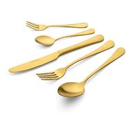 ECHTWERK Sorrent couverts pour 6 personnes, 30 pièces, couverts vintage/de campagne, édition or, couverts en acier inoxydable de haute qualité, vaisselle pour usage quotidien ou pour la table de fête