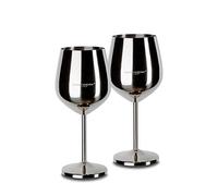 ECHTWERK verres à vin/calices à vin incassables en acier inoxydable, set de verres à vin, verre à vin rouge, verres à cocktail, robustes, incassables, édition argent, 2pcs, 21x 7,3cm, 0,5L