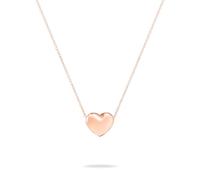 Echtzeit Collier avec pendentif en forme de cœur en acier inoxydable - 45 cm de long - Cœur bouffant, 45 cm, Acier inoxydable plaqué or rose 14 carats, Pas de gemme