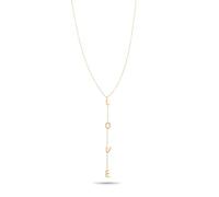 Echtzeit collier Love Letters - 45-47 cm, or avec 14 carats dorure, argent ou or rose - résistant à l'eau & hypoallergénique bijoux - réglable chaîne avec lettres