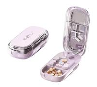 Echu - Coupe-pilules Caketotu pour petites et petites pilules, séparateur de pilules précis de 1/2 1/3 1/4 avec lame amovible en acier inoxydable, boîte de rangement portable de grand volume, voyage
