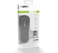 , Echubt650C, Hub Usb-C Polyvalent Avec 6 Connexions, Ports Usb 30, Hdmi 4K, Lecteur De Cartes Sd, Transfert Haute Vitesse, Finition Premium - Taille : Compact, Couleur : Noir[Z783]