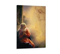ECHUN Posters religieux sur toile décorative Christianisme La Vierge Marie et les anges 60 x 90 cm