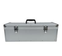 ECI - Boîte à outils portable en aluminium argenté - 20 x 20 x 60 cm - Couvercle amovible