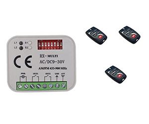 ECI ElectroFarniture Kit récepteur de commande 2 canaux RX multi 9 - 30 V + 3 pièces télécommande BFT MITTO4 déjà programmées.