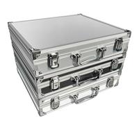 ECI Valise vide en aluminium avec baguettes en aluminium, dimensions intérieures 34 x 30 x 6 cm, couleur argent