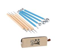 Ecjiuyi 8 pcs Balle stylet Dotting Tools pour poupée Argile poterie Céramique modelage Fleurs en papier Peinture Mandala Art de roche avec étui de rangement