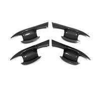 ECKBRJA Poignée porte voiture Couvercle Capture Poignée Latérale Extérieure LHD Finitions Protection ABS Pour Mitsubishi Pour Outlander 2022 2023 2024(Carbon door bowl-1)