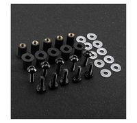 ECKBRJA pour Ninja 250 300 ZX7R ZX6R ZX14R ZX10R pour ZZR 400 600 1200 1400 ZX636 5mm 10PCS Boulons Pare-Brise Écrou Vis Kit Fixation Kit vis pour Moto(Noir)