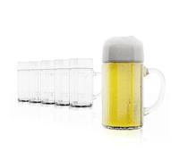 Ecken Beer Steins 35 oz / 1 ltr - Lot de 6 - Pierres allemandes, pierres en verre, grosses pierres, tasses à bière