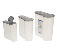 Ecken Kante Boîtes de Rangement pour Aliments Secs en Plastique (céréales, pâtes, farine, croquettes) - Lot de 3