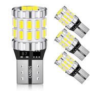 Eckerdromk 4 Pcs Ampoule Voiture, 6000K 12V Blanc avec 21 Ampoules, Plaque Immatriculation, Veilleuse Boite Voiture Lumière Dôme Feux pour Lampe Remplacement De Position, Stationnement, Plug and Play